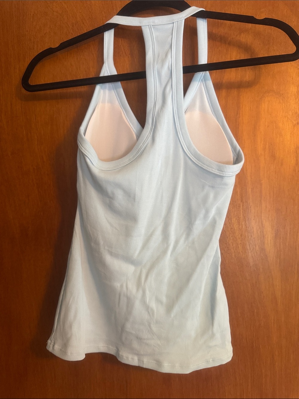 Dotti Pale Blue Ribbed V-Neck Racerback Tank - Picture 4 of 6